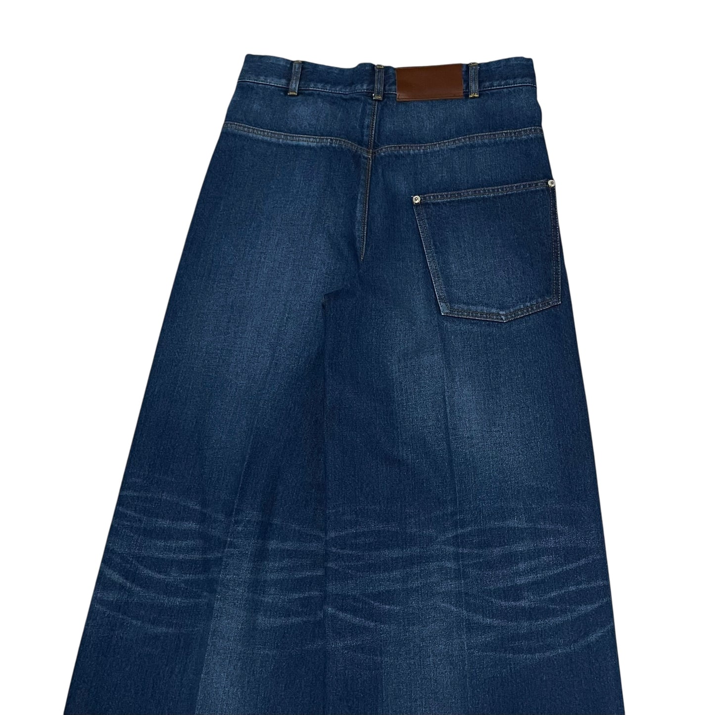 tuck wide denim pants