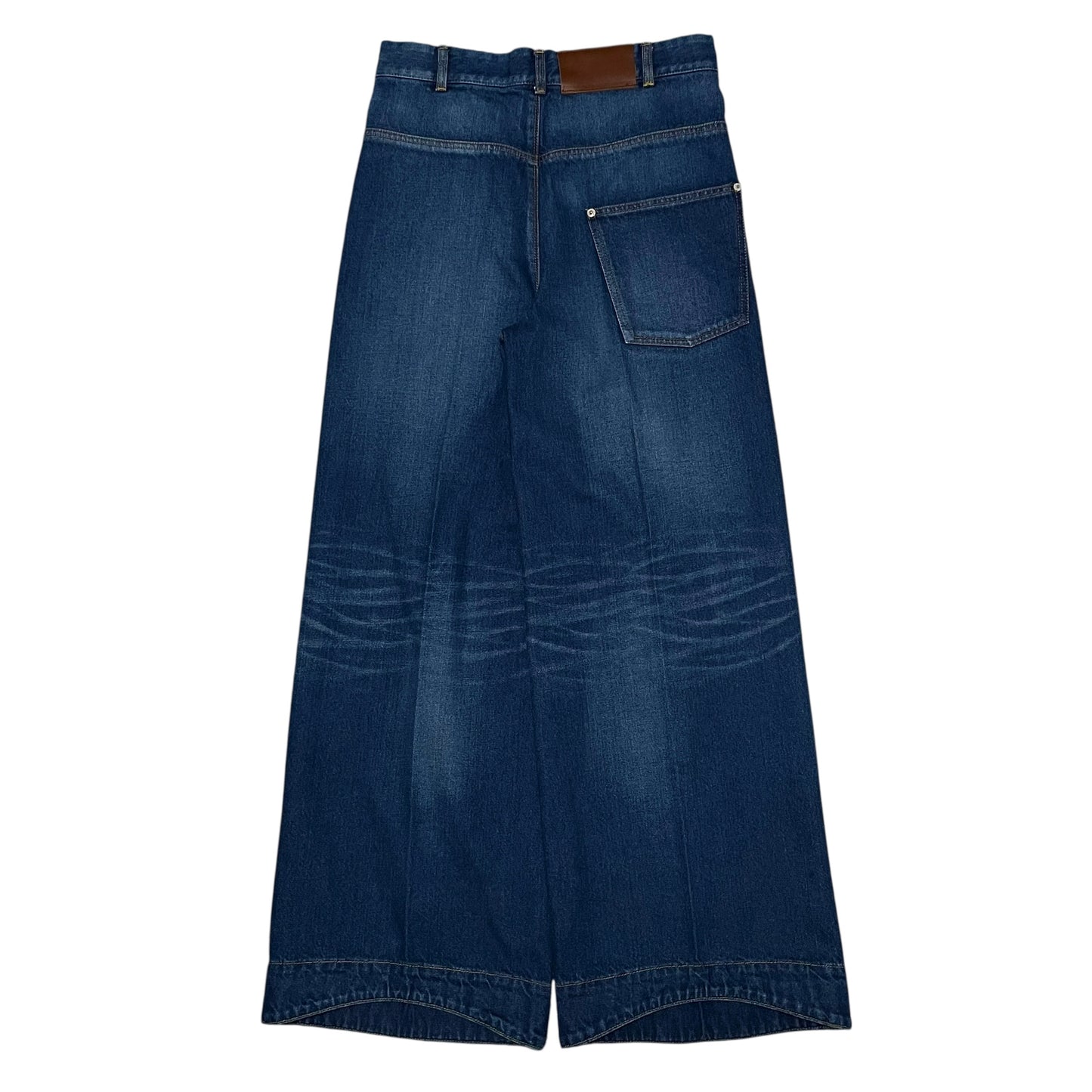 tuck wide denim pants