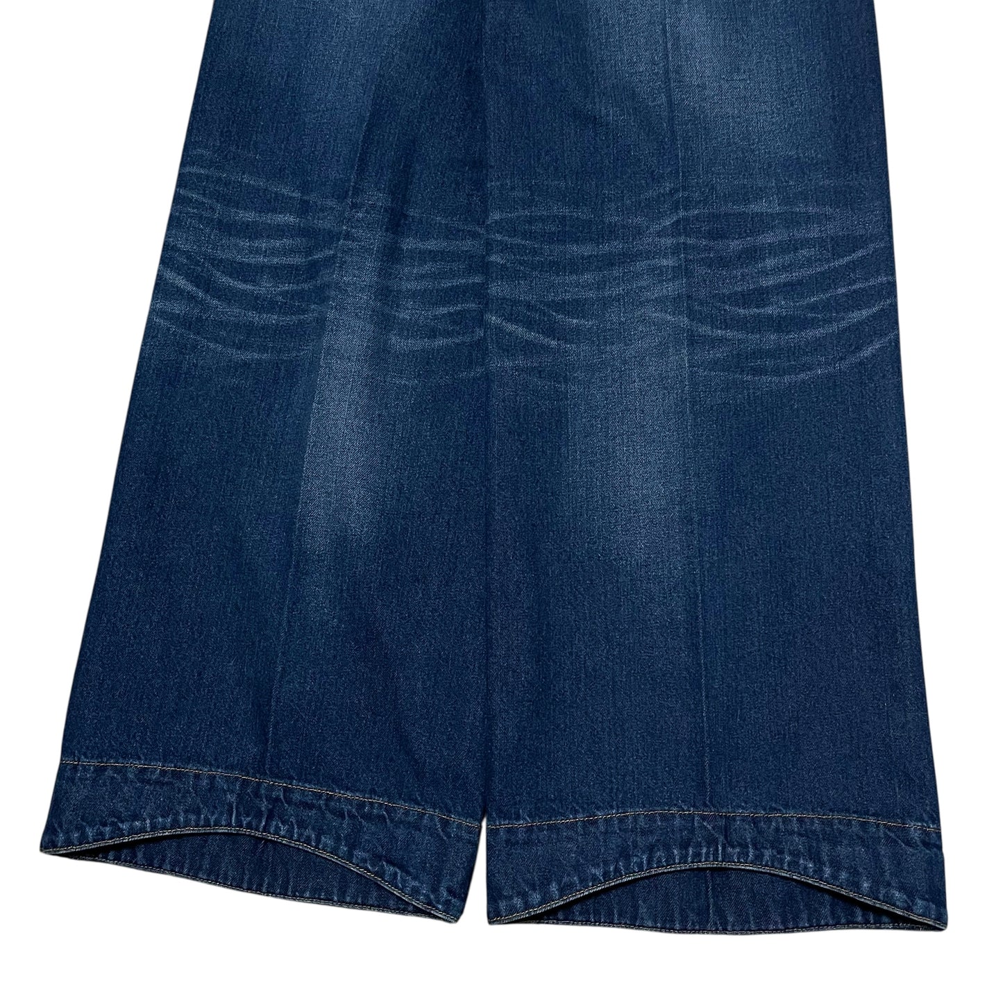 tuck wide denim pants