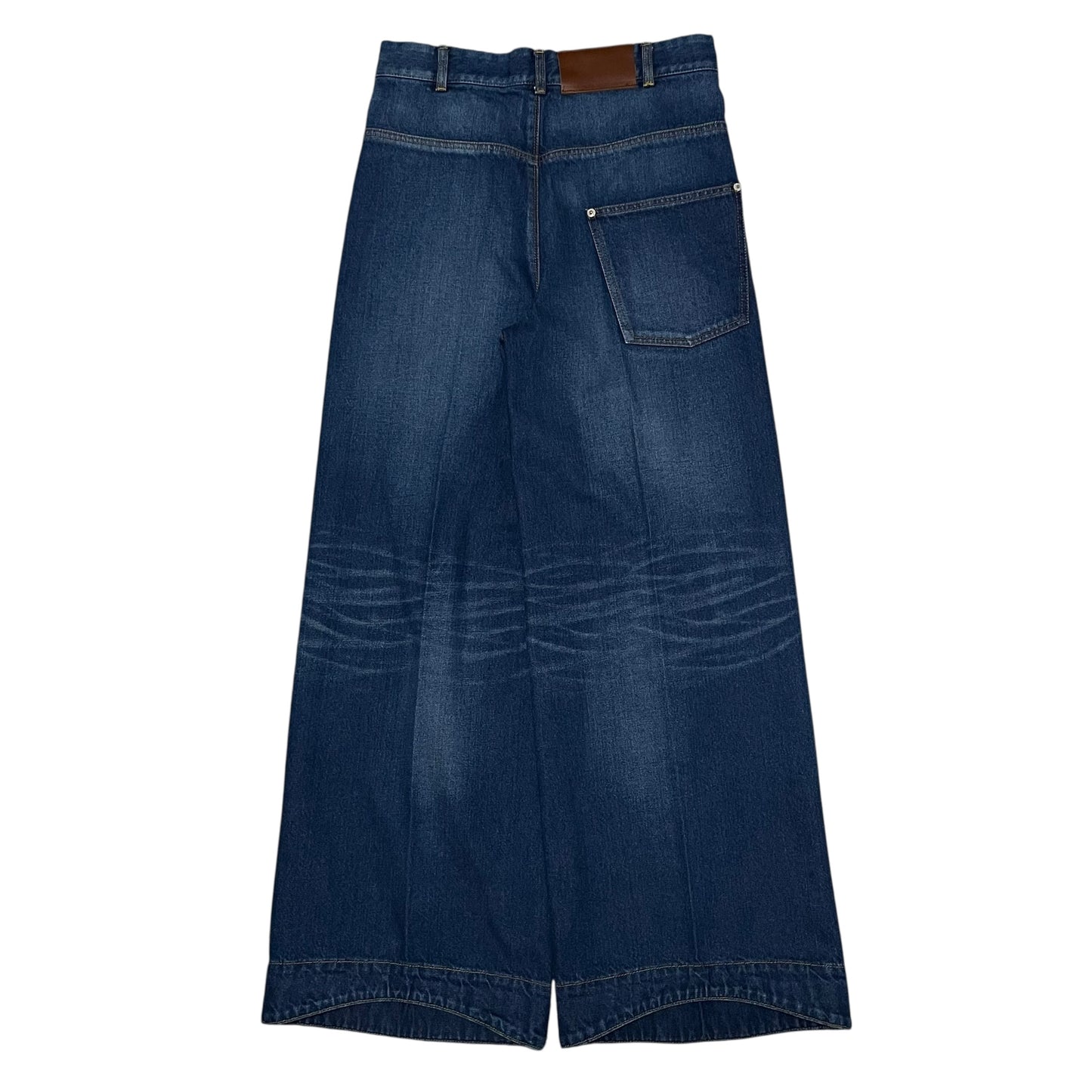 tuck wide denim pants