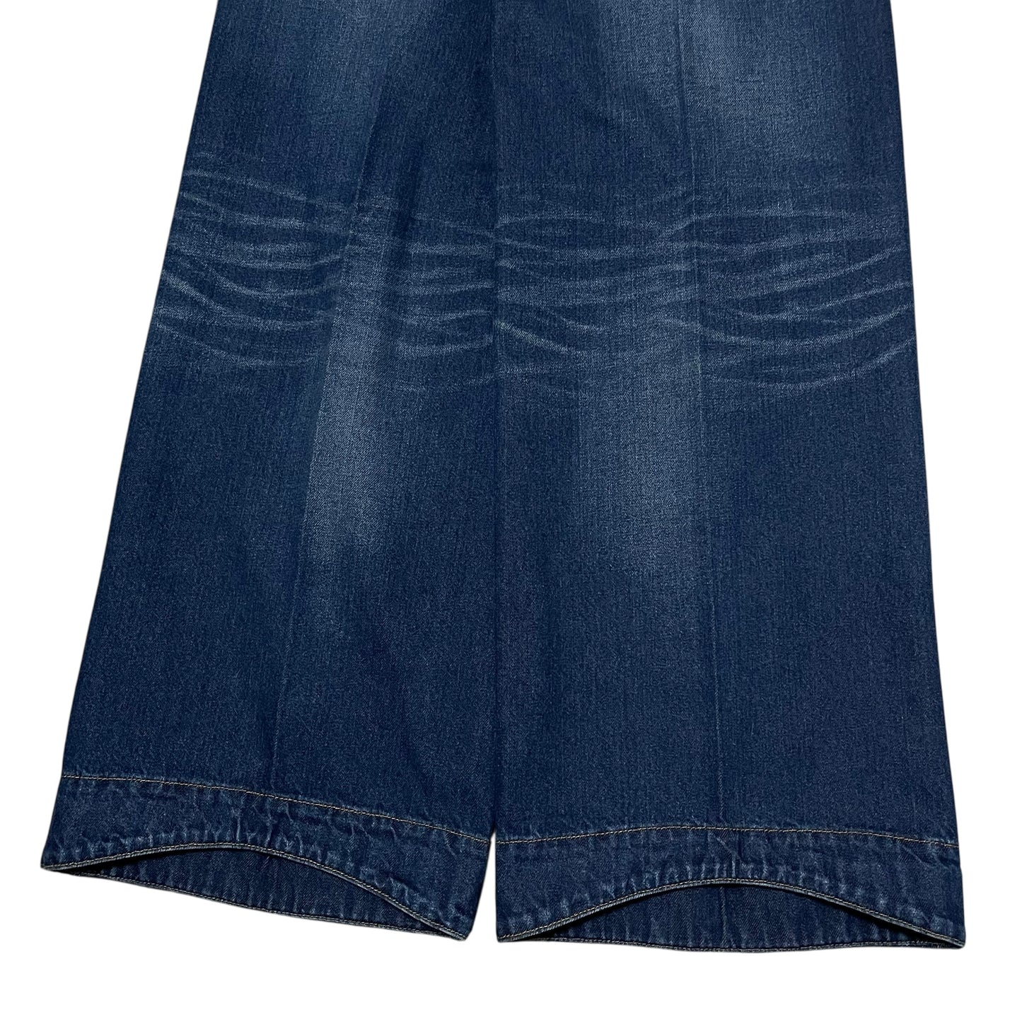tuck wide denim pants