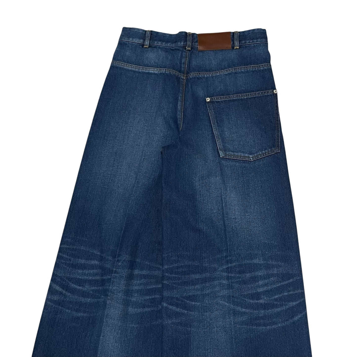 tuck wide denim pants