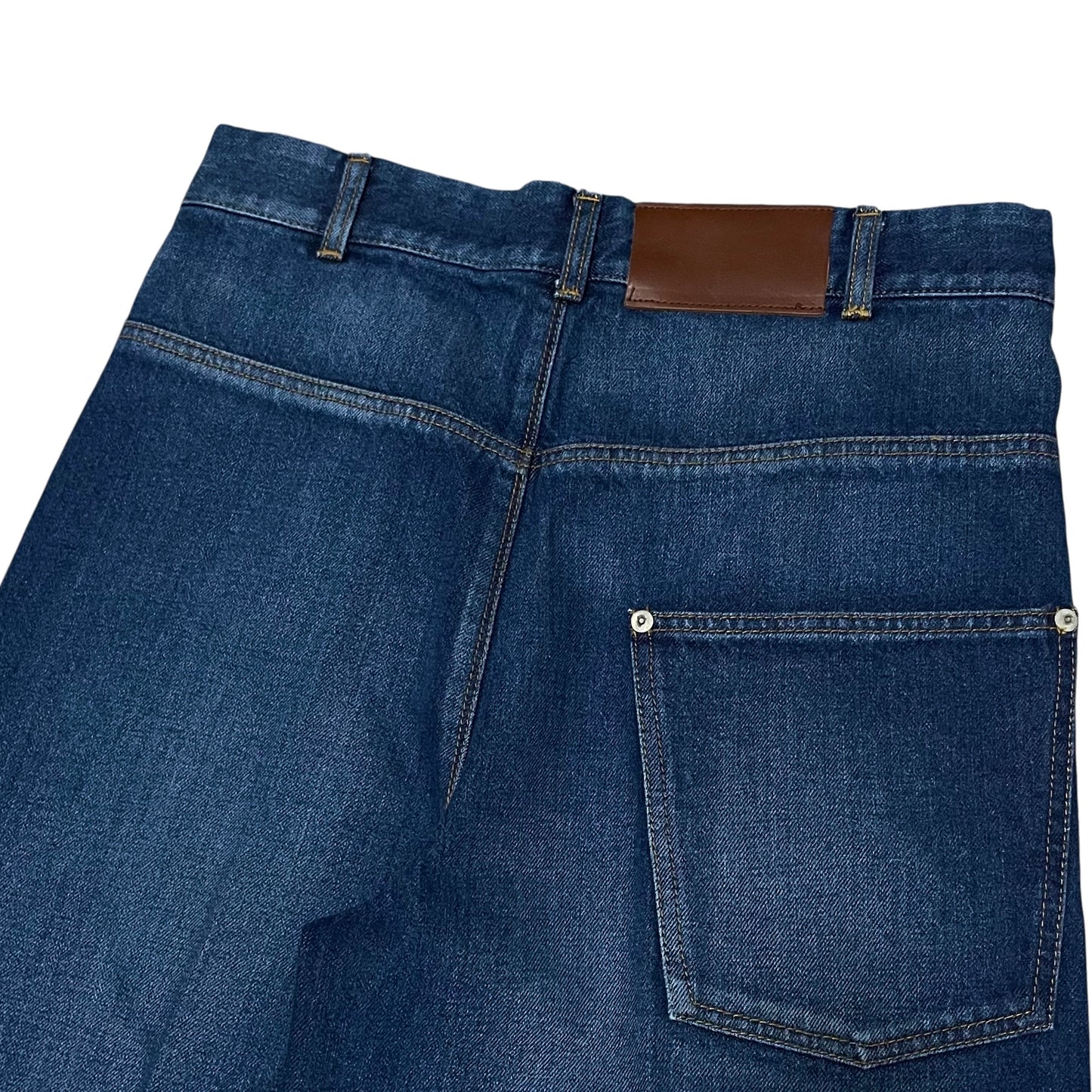 tuck wide denim pants